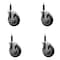 Service Caster 5'' SS Maroon Poly Swivel 3/4'' Expanding Stem Caster Set with Brake, 4PK SCC-SSEX20S514-PPUB-MRN-TLB-34-4 - alternate 1